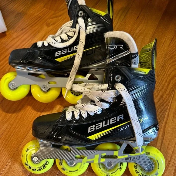 Bauer Vapor X4 Skates with Bright Yellow Wheels - Picture 3 of 3